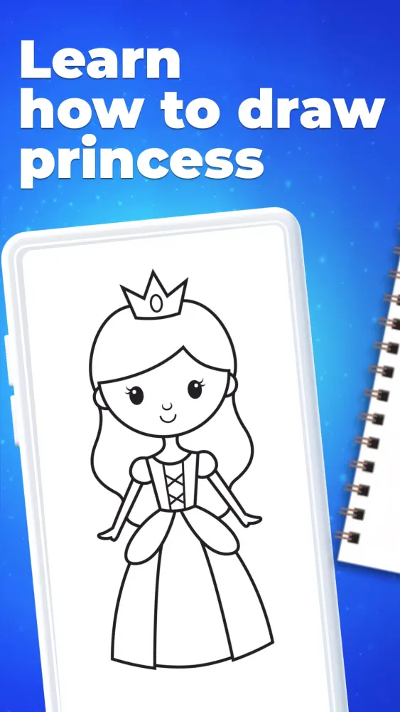 Capturas de tela do How to draw Princess