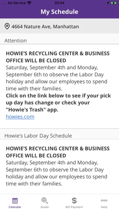 Capturas de tela do Howie's