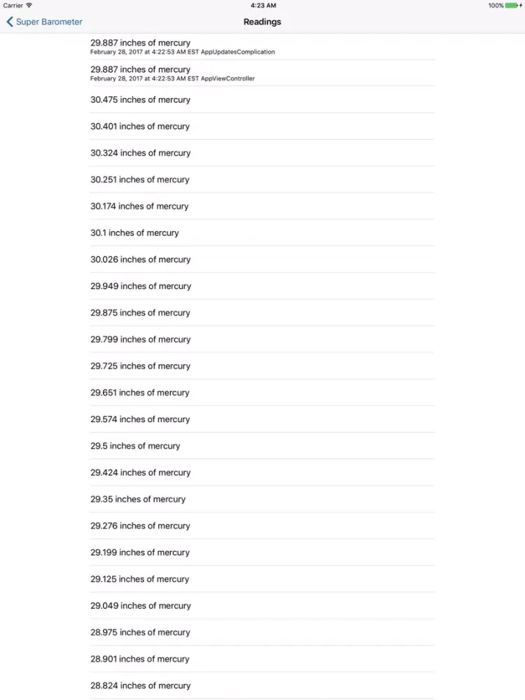 ภาพหน้าจอของ Super Barometer iPad 