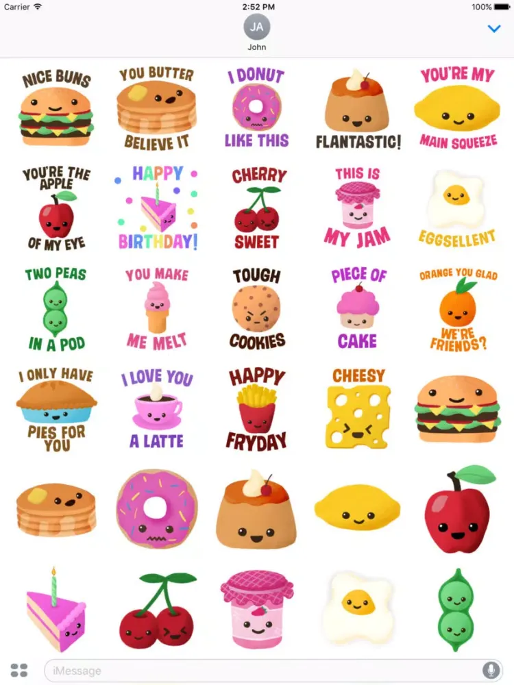 Cutie Food Stickers iPad 應用截圖