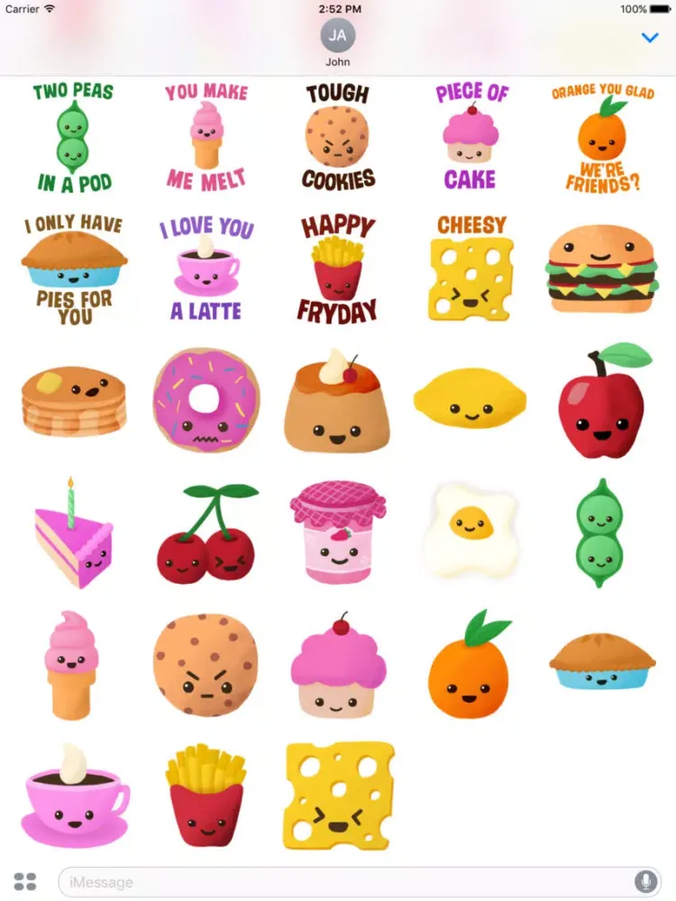 Cutie Food Stickers iPad 應用截圖