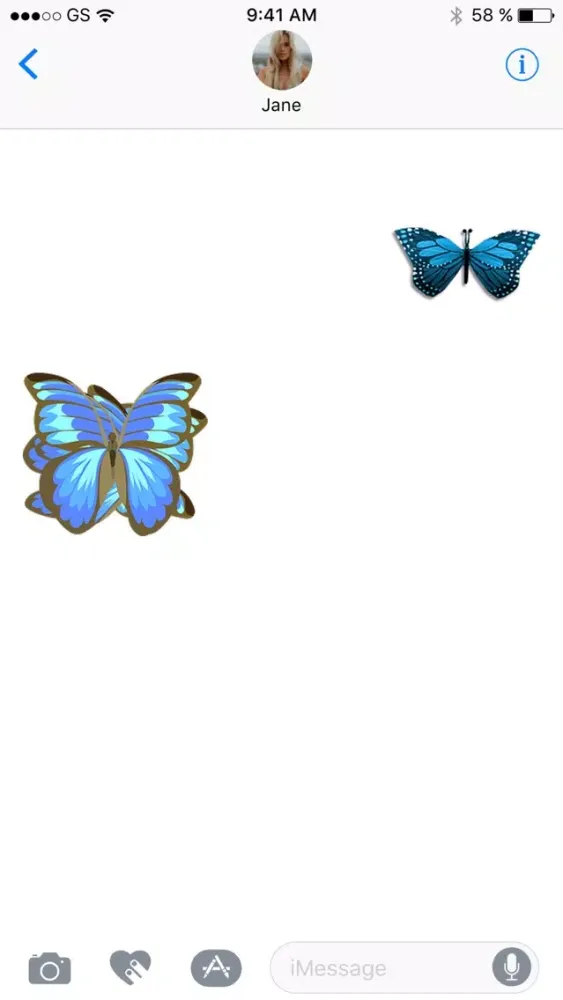 Ảnh chụp màn hình của Butterflies Three Sticker Pack