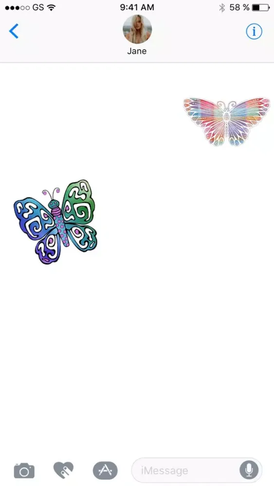 Ảnh chụp màn hình của Butterflies Three Sticker Pack
