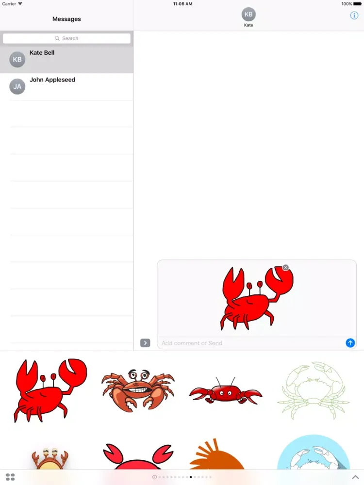 Crab Stickers iPad  Screenshots