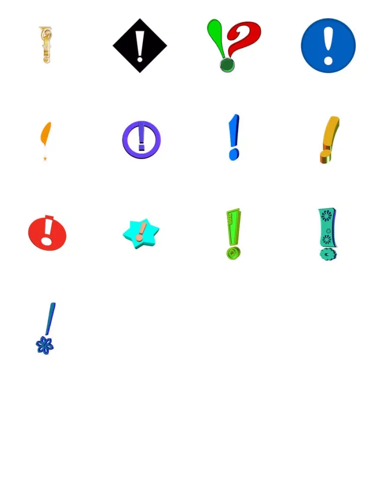 Tangkapan skrin Exclamation Point Sticker Pack iPad
