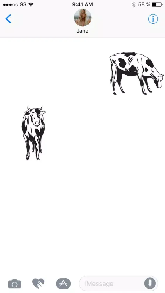 Farm Cows One Sticker Pack 스크린샷