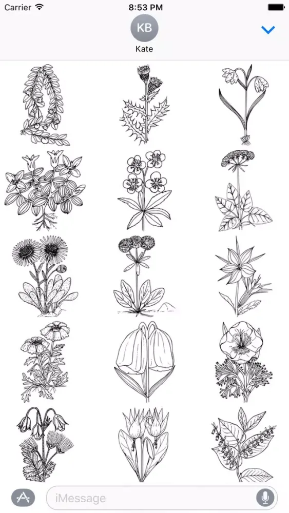 Flower Stickers (Black and White) スクリーンショット