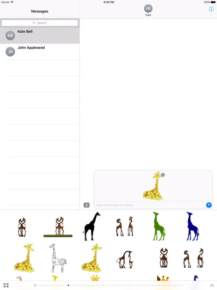 Giraffe Sticker Pack iPad  سکرین شاٹس