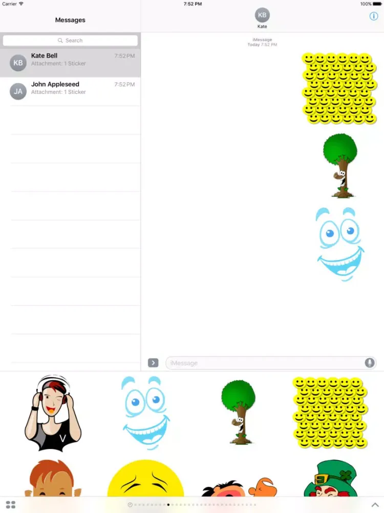 Tangkapan layar Laughing Stickers iPad 