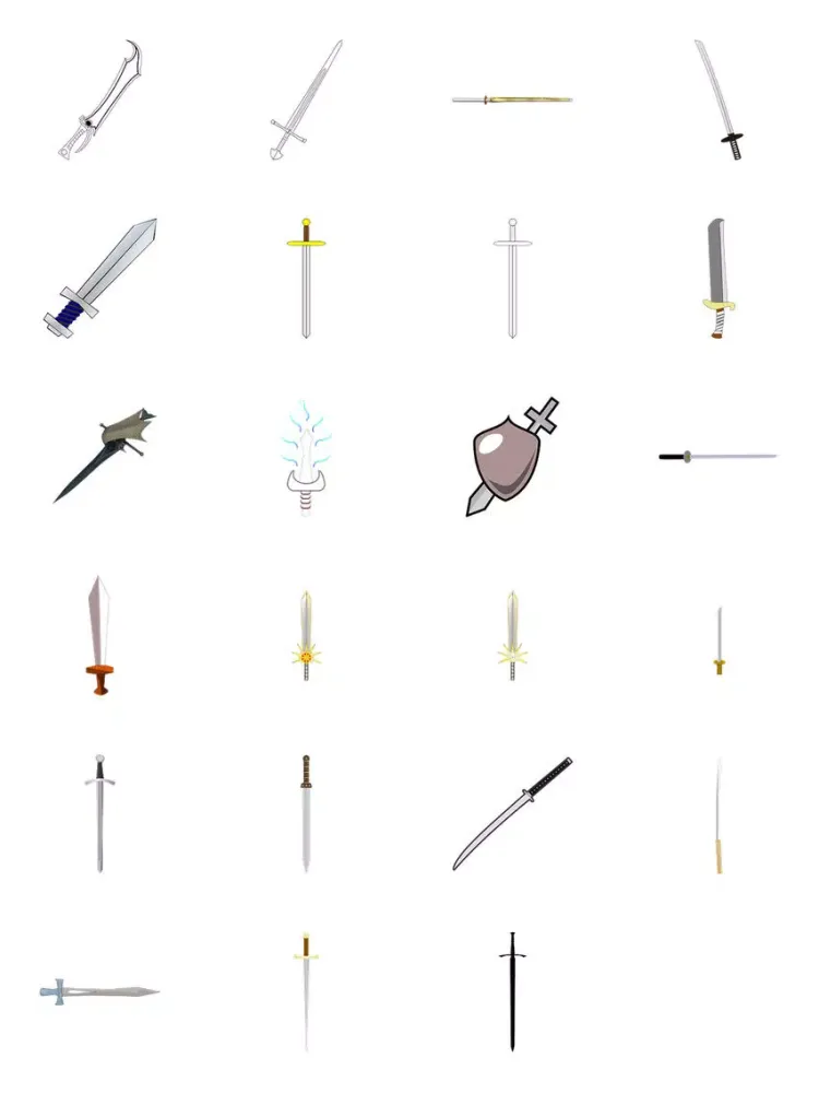Tangkapan skrin Swords Seven Sticker Pack iPad 