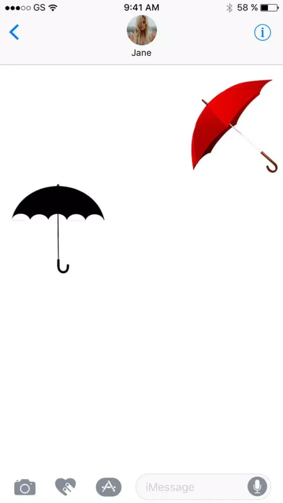 Ảnh chụp màn hình của Umbrellas One Sticker Pack