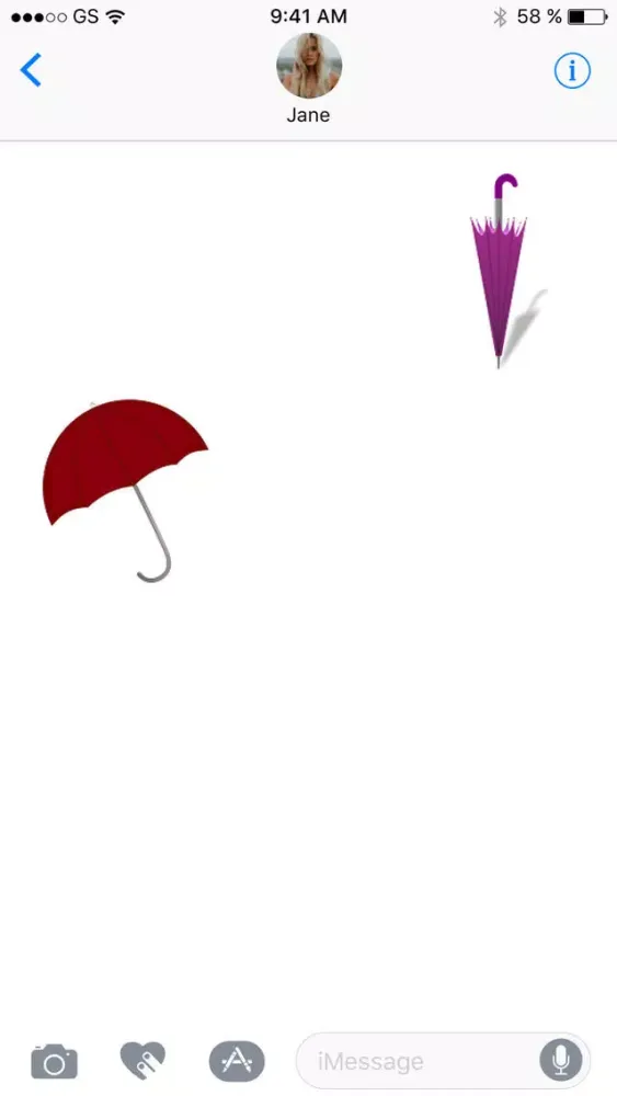 Ảnh chụp màn hình của Umbrellas One Sticker Pack