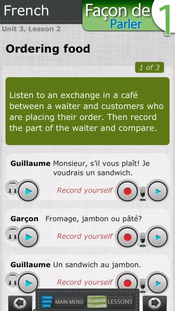 Tangkapan skrin Learn French Lab: Façon 1