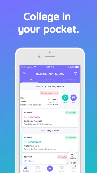 Captures d'écran de Shovel - Study Planner