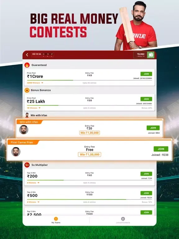 Howzat: Fantasy Cricket App iPad 應用截圖