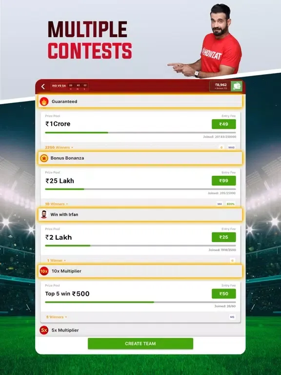 Howzat: Fantasy Cricket App iPad 應用截圖