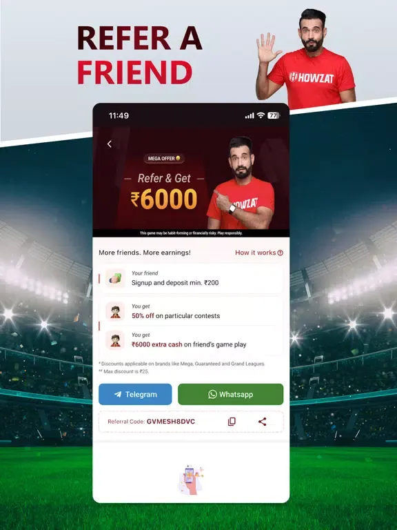 Howzat: Fantasy Cricket App iPad 應用截圖