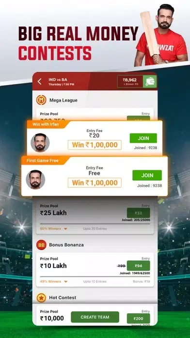 Howzat: Fantasy Cricket App應用截圖