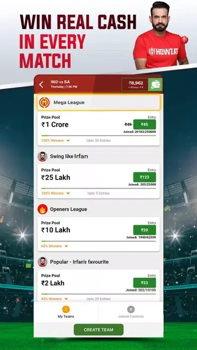 Howzat: Fantasy Cricket App應用截圖