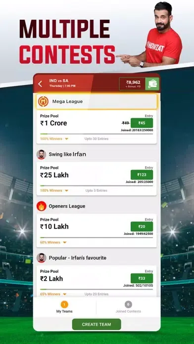 Howzat: Fantasy Cricket App應用截圖