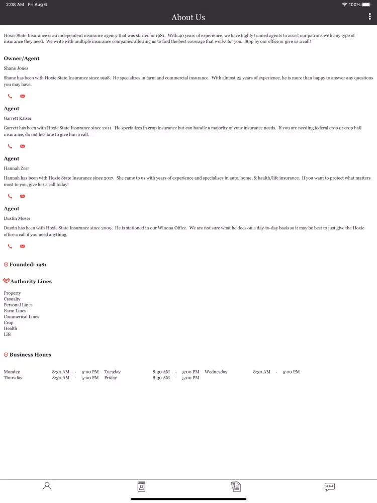 Zrzuty ekranu Hoxie State Insurance, Inc. iPad 