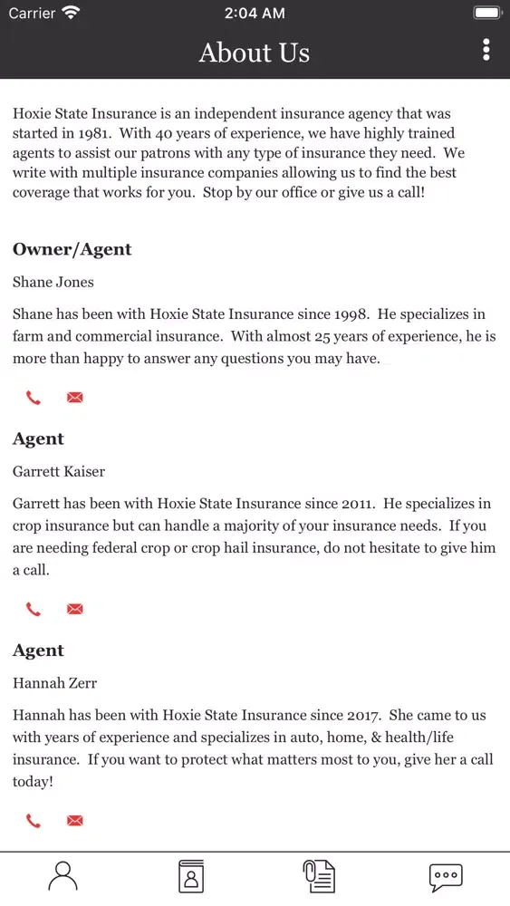 Zrzuty ekranu Hoxie State Insurance, Inc.