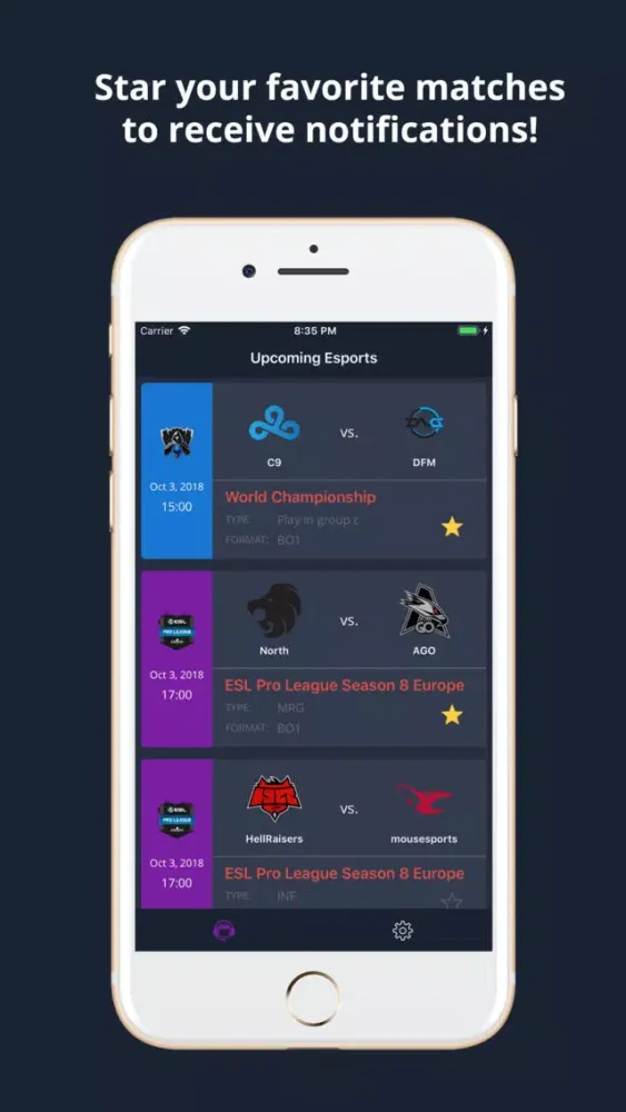 Скриншоты Esports Calendar