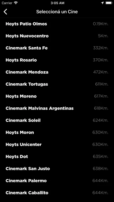 Tangkapan layar Cinemark Hoyts Argentina