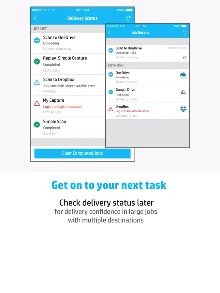 HP JetAdvantage Capture iPad Ekran Görüntüleri