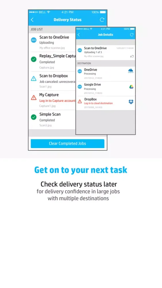 HP JetAdvantage Capture Ekran Görüntüleri
