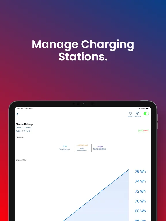 ภาพหน้าจอของ HP eCharge iPad 