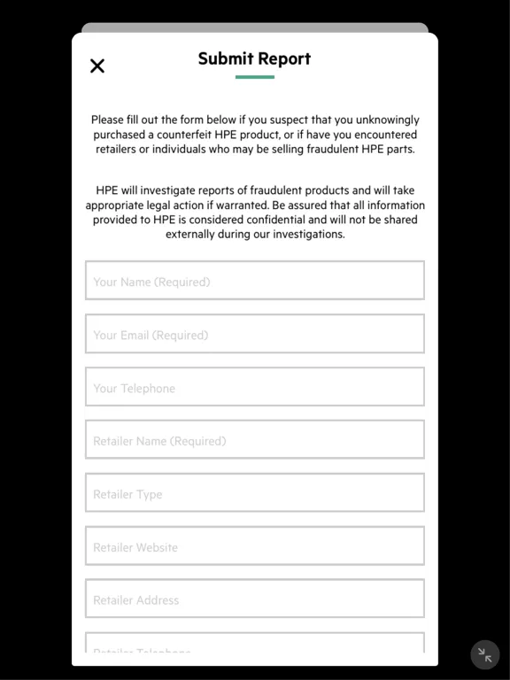 HPE Parts Validation iPad 应用截图