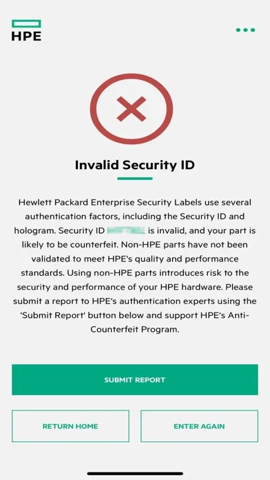 HPE Parts Validation应用截图
