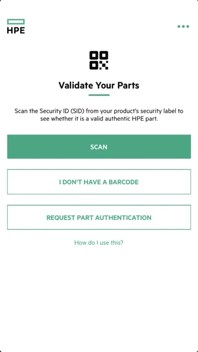 HPE Parts Validation应用截图