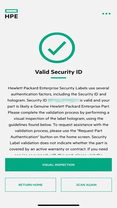 HPE Parts Validation应用截图