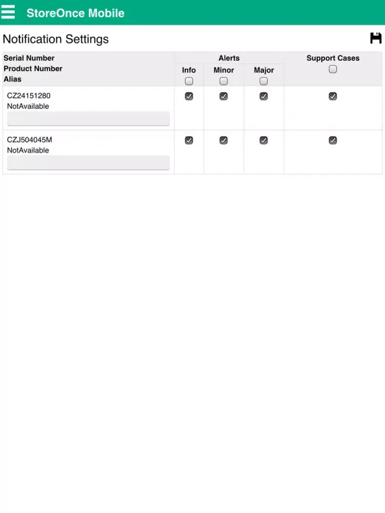 HPE StoreOnce Mobile iPad  Ekran Görüntüleri