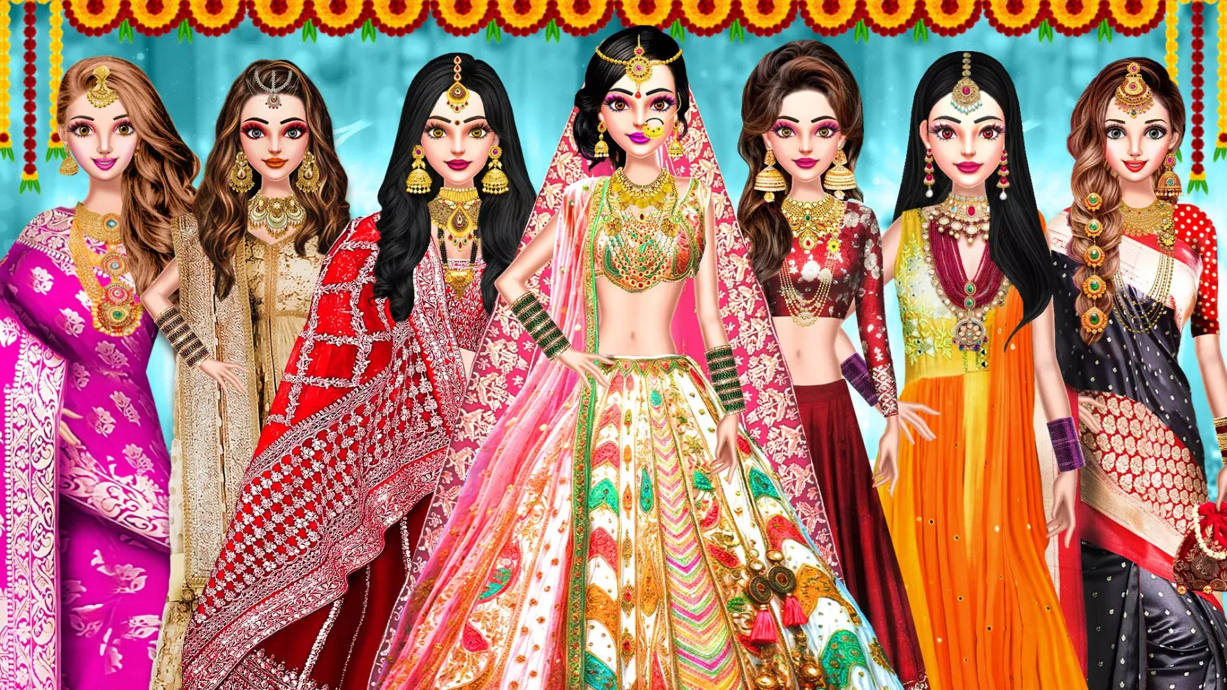 Indian wedding bridal Dress up 스크린샷