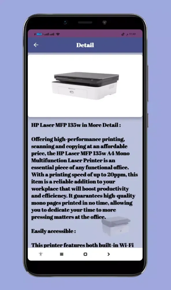 Capturas de tela do HP LaserJet MFP 135W Guide