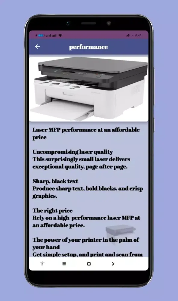 Capturas de tela do HP LaserJet MFP 135W Guide