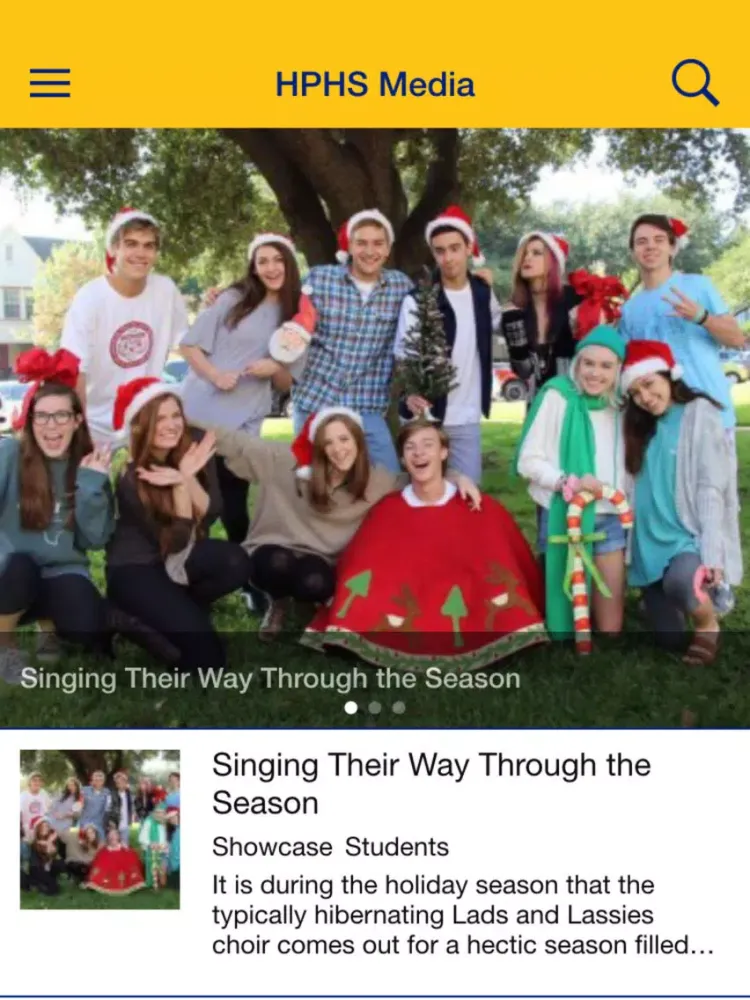 Capturas de tela do Highland Park High School Media iPad 