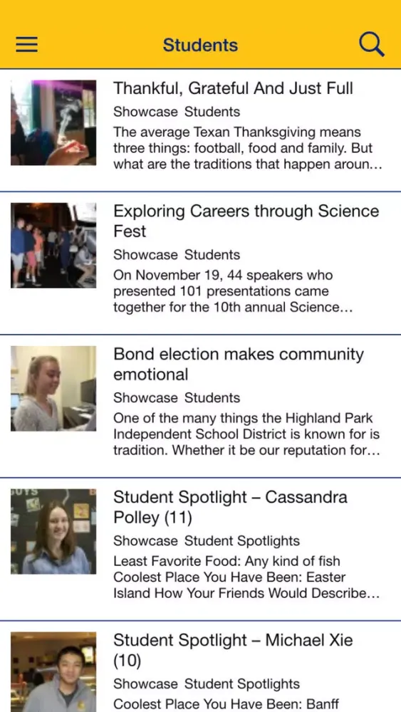 Capturas de tela do Highland Park High School Media