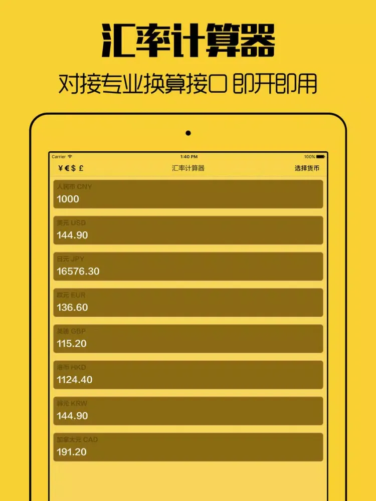 ภาพหน้าจอของ 汇率计算器 - 全球多币种实时汇率转换 iPad 