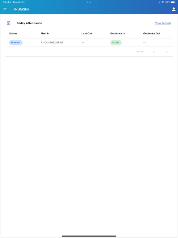 HRBluSky - Attendance Tracker iPad  Screenshots