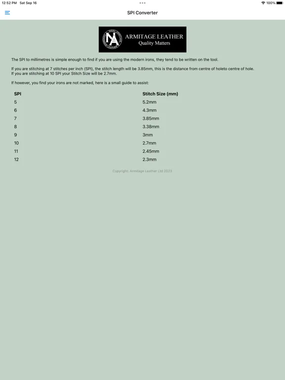 Screenshot di Thread Length Calculator iPad 