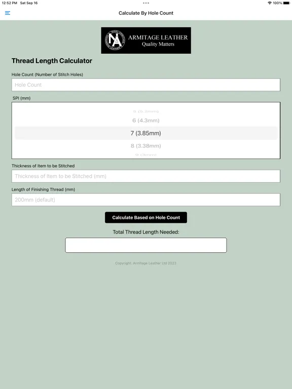Screenshot di Thread Length Calculator iPad 