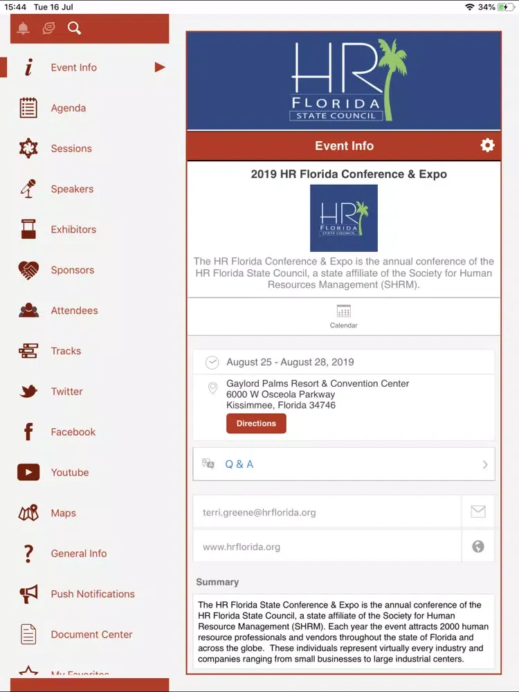 Tangkapan layar HR Florida iPad 