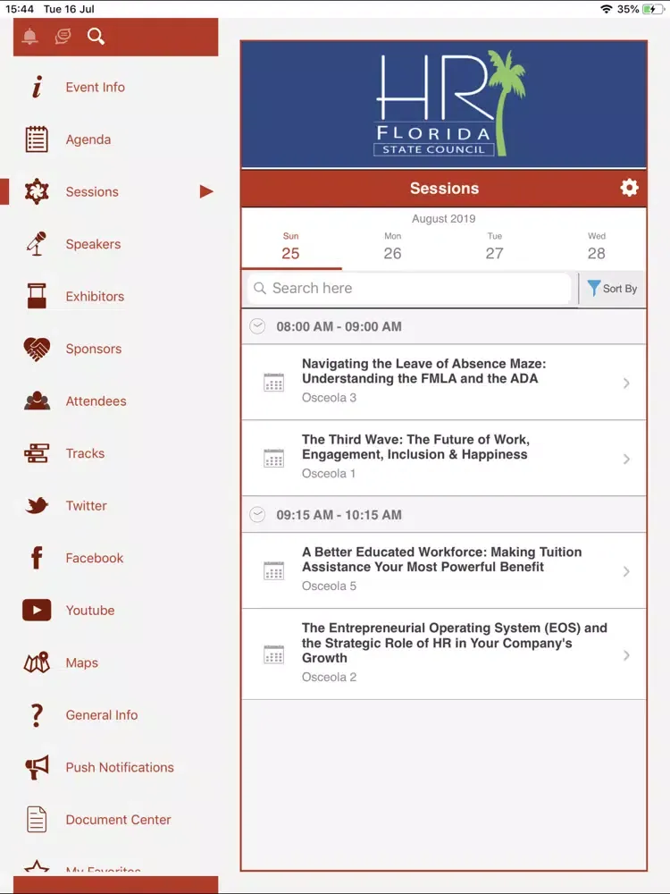 Tangkapan layar HR Florida iPad 