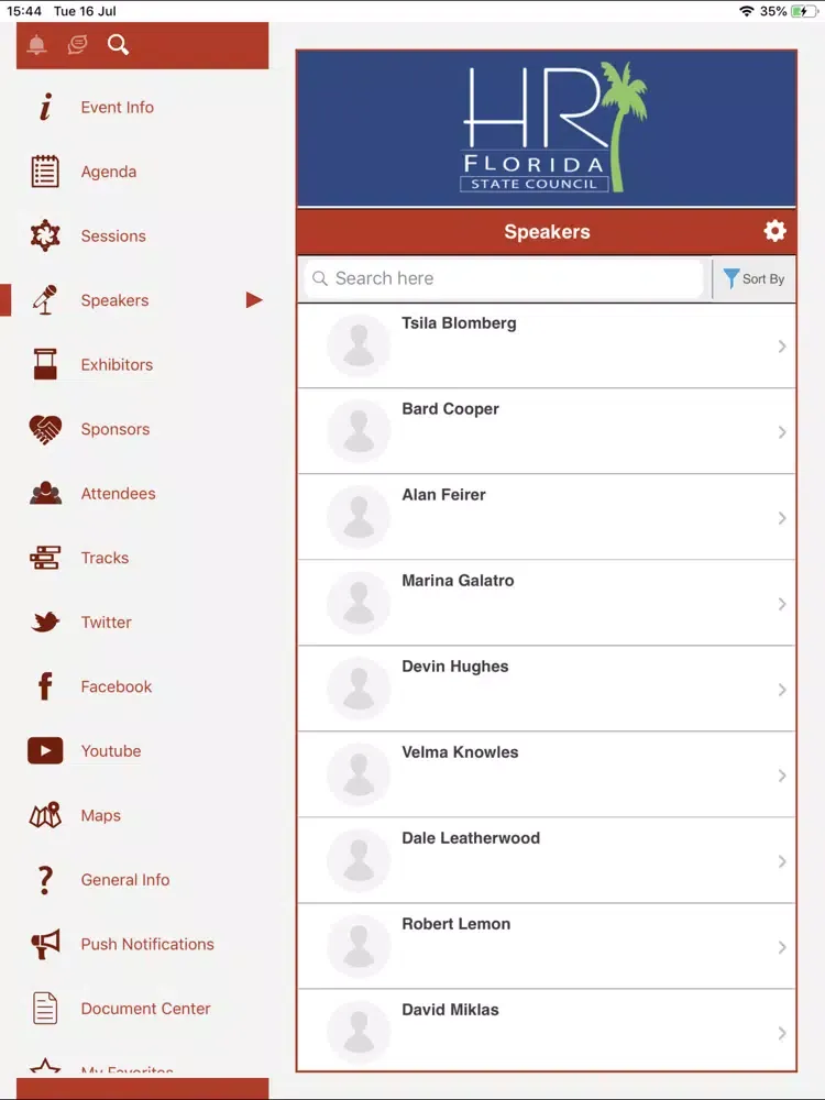 Tangkapan layar HR Florida iPad 