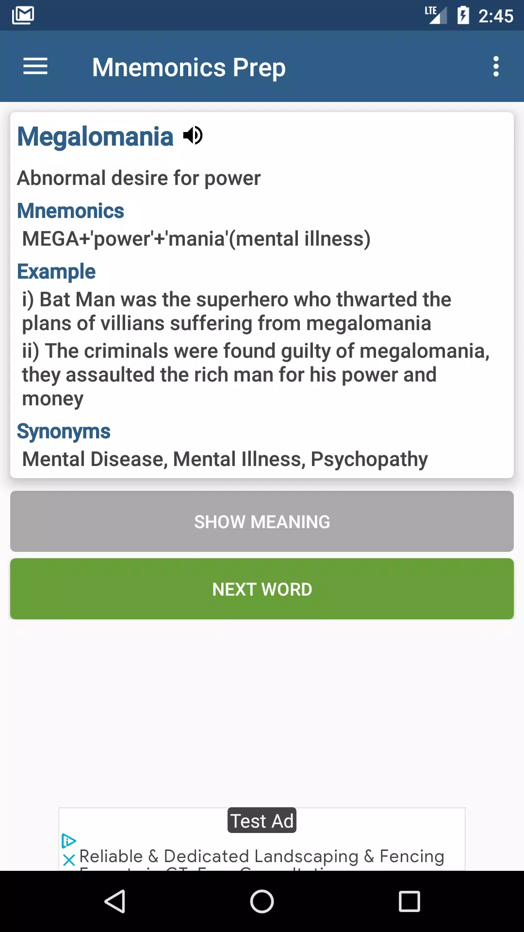 Mnemonics Prep Screenshots