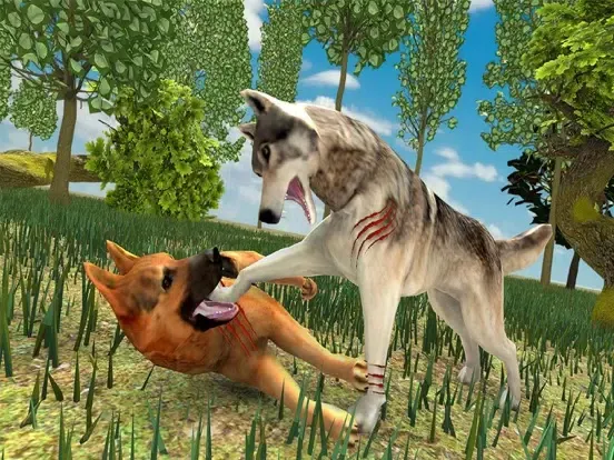 Capturas de tela do Wild Angry Dog Fighting Sim 3D iPad 